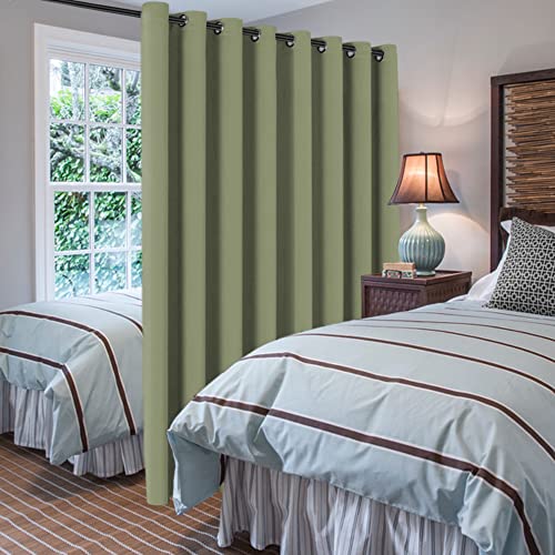 Image of H.VERSAILTEX Blackout Patio Curtains 100 x 96 Inches for Sliding Door Extral Wide Blackout Curtain Panels Thermal Insulated Room Divider - Grommet Top, 8' Tall by 8.5' Wide - Sage