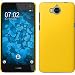 Produktbild PhoneNatic Case kompatibel mit Huawei Y5 2017 - Hülle gelb gummiert Hard-case + 2 Schutzfolien