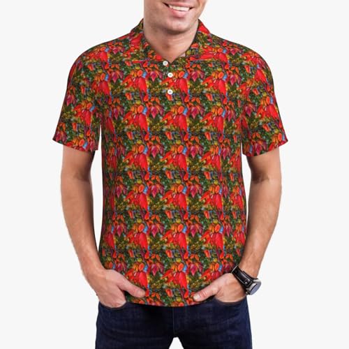 Polo homme respirant anti transpiration motif feuilles - 7