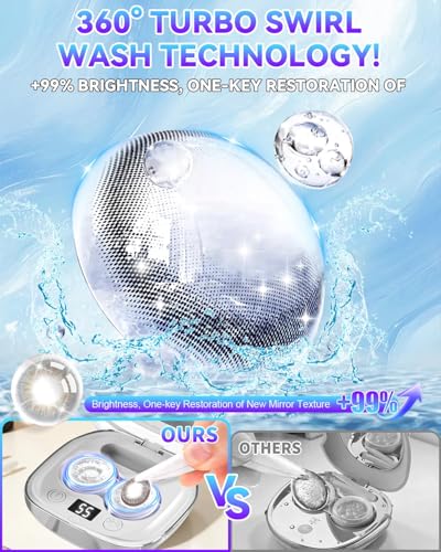 Image of Pro 3.0 Portable Ultrasonic Contact Lens Cleaner【Rechargeable】【50KHz Germany Super Motor】【Top1 Intelligent Chip-Smart Modes】 99% Brightness, Soft Contact Lens Tools Home Travel Use (Gray)