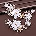 Produktbild WALNUTA 2 stücke Weiße Blume Haar Pins Braut Haarschmuck Fairy Floral Kristall Haarnadeln Kopfschmuck Hochzeit Haarschmuck