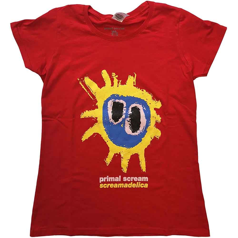 Rock Off Officially Licensed Products Men's Red Ladies Primal Scream Screamadelica Official Tee T-Shirt Wo Girls (Medium)
