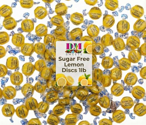 Sugar Free Lemon Candy - 1 lb Bulk Bag of Individually Wrapped Sweet and Sour Sugarless Citrus Hard Drops