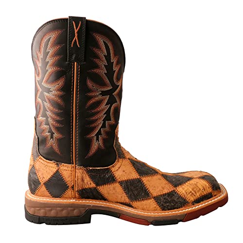 Image of Twisted X Men 11 inch Western Work Boot, Color: Ostrich & Black, Size: 10, Width: D (MXBN006-10-D)