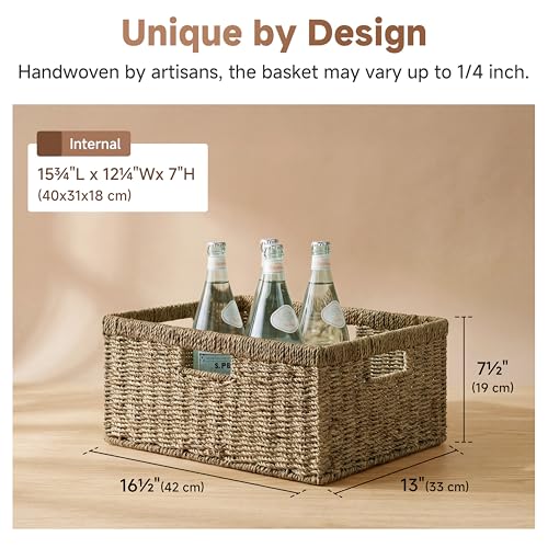 Image of StorageWorks Extra Large Wicker Basket, Seagrass Storage Basket, 1-Pack