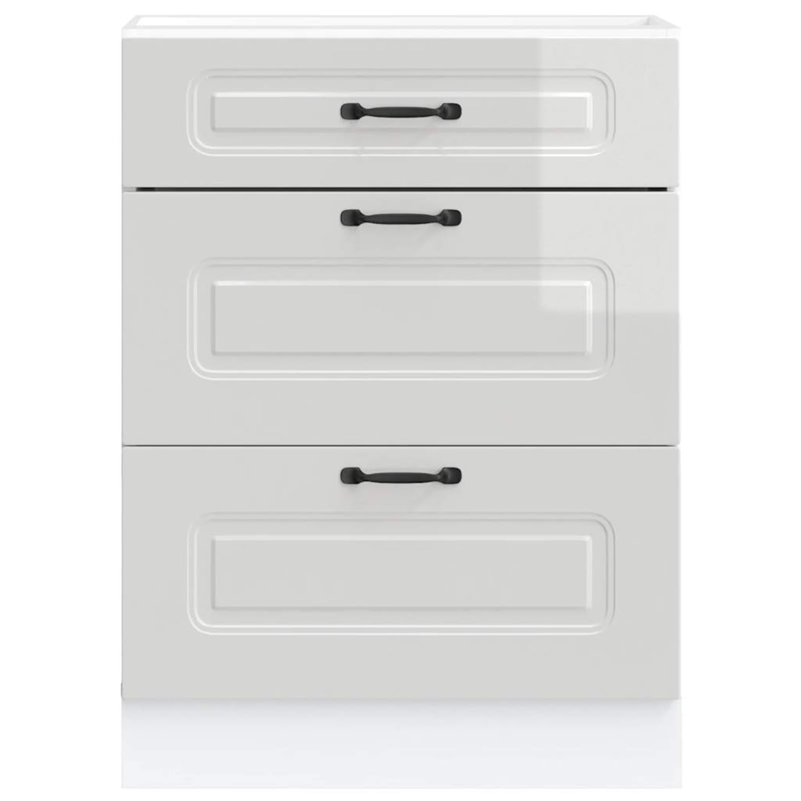 Gecheer Mobile Base Cucina 60 cm con Cassetto, Bianco Lucido, Legno Composto, Piedini Regolabili, Cucina 854281