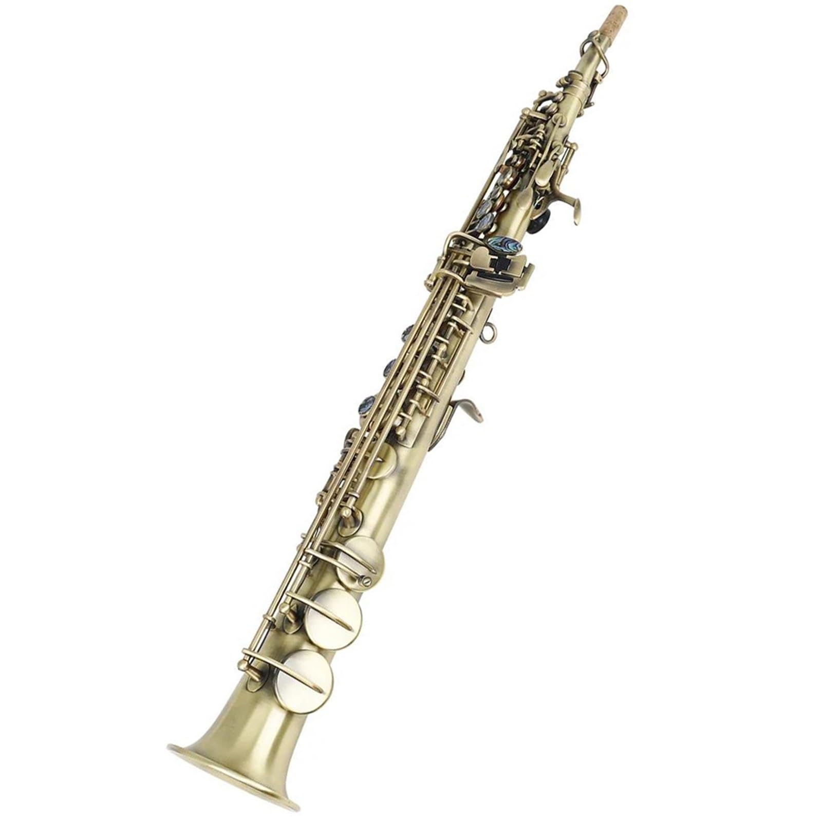 Saksofon Saksofon Sopranowy Brązowy Saksofon Prosty Bb B Płaski Saksofon Instrument Dęty Drewniany Instrument Muzyczny Z Akcesoriami Saksofonowymi