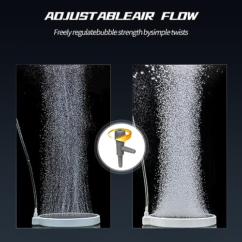 Image of UPETTOOLS Nano Air Stone for Fish Tank - 6 Inch Quiet Aquarium Bubbler Stone Kit, Ultra-High Dissolved Oxygen Diffuser Aquarium Aerator Airstone for 100 to 150 Gallon Tank Hydroponics