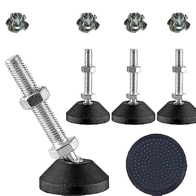 Uni-Fine Pies para nivelar patas de muebles, con tornillo M10 x 50 x 40 mm de diámetro, soportan hasta 450 kg, ajustables en altura