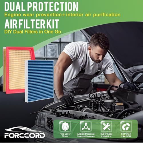 Image of Cabin & Engine Air Filter Kit for Chevrolet Chevy Trailblazer 2021-2026 | for Buick Encore GX 2020-2026, Trax 2024-2026, Replace #CF11966 CA12814, Air Filter Combo Replacement Car Accessories