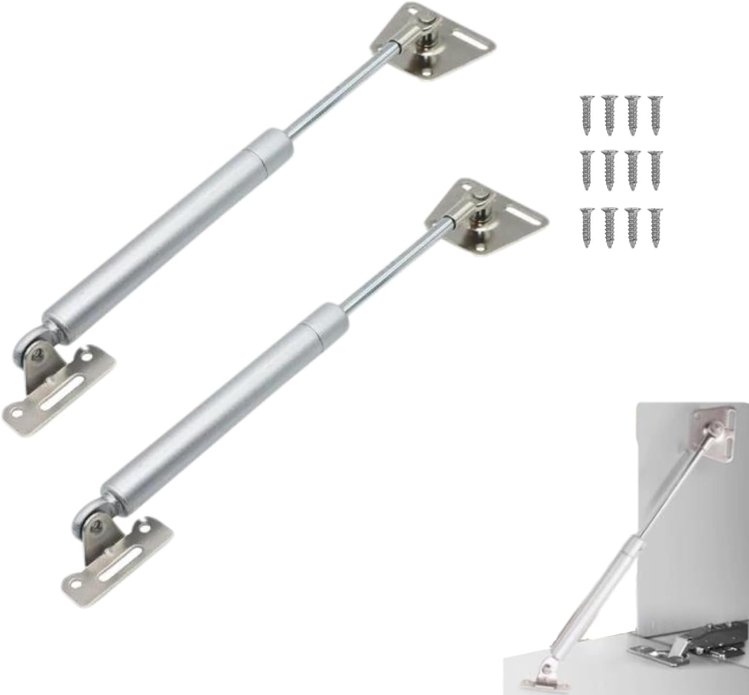 2 Pack 6Inch Drop Down Gas Struts Flip Down Door Cabinet Hinge, flip Down Door Support for Flap Lids Door, Cabinets & Loft Hatches for Downward Flap Lid Slowly Down (Iron Sheet Style)