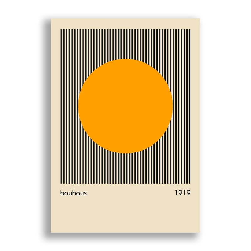 FAB Bauhaus Orange Circle (1919) - Modern Mid Century Home Wall Décor - Contemporary Art Prints for Office Bedroom - Unframed Photo Poster (18" x 24" inches) — image 1