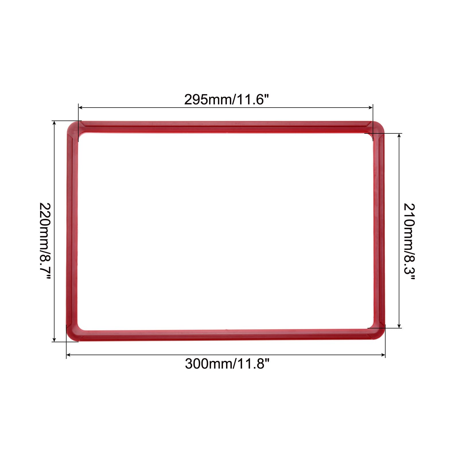 QUARKZMAN 4pz Porta Etichette Magnetiche 12 x 9 Pollici A4 Rosso.