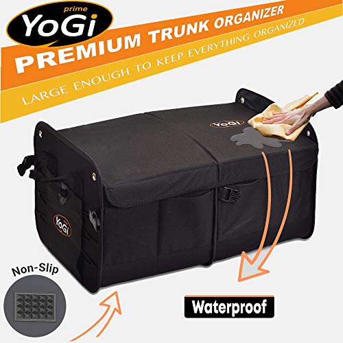 Yogi Prime Trunk And Backseat Car Organizer, Trunk Storage Organizer Will Provides You The Most Storage Space Possible, Use It As A Back Seat Storage Car Cargo Organizer Black (Box Black) #TOP3