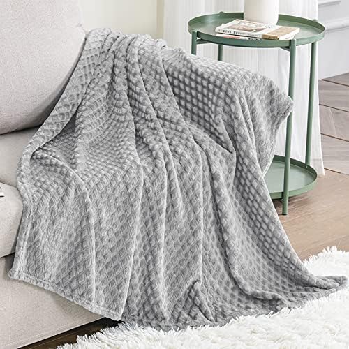 Exclusivo Mezcla Diamond Ultra Soft Throw Blanket, 127 x 178 CM Sofa Throws, Large Flannel Fleece Blanket for Sofa Bed Couch, Burgundy