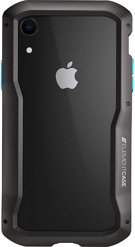 Element Case Vapor S for iPhone XR: Offers Rugged Drop Protection with a Precision-Crafted Aluminum Frame, Secure Screw Lock System, and Raised Edges to Guard Screen and Camera - Black