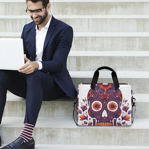Maletín para portátil con diseño calavera Día de Muertos miniatura 3