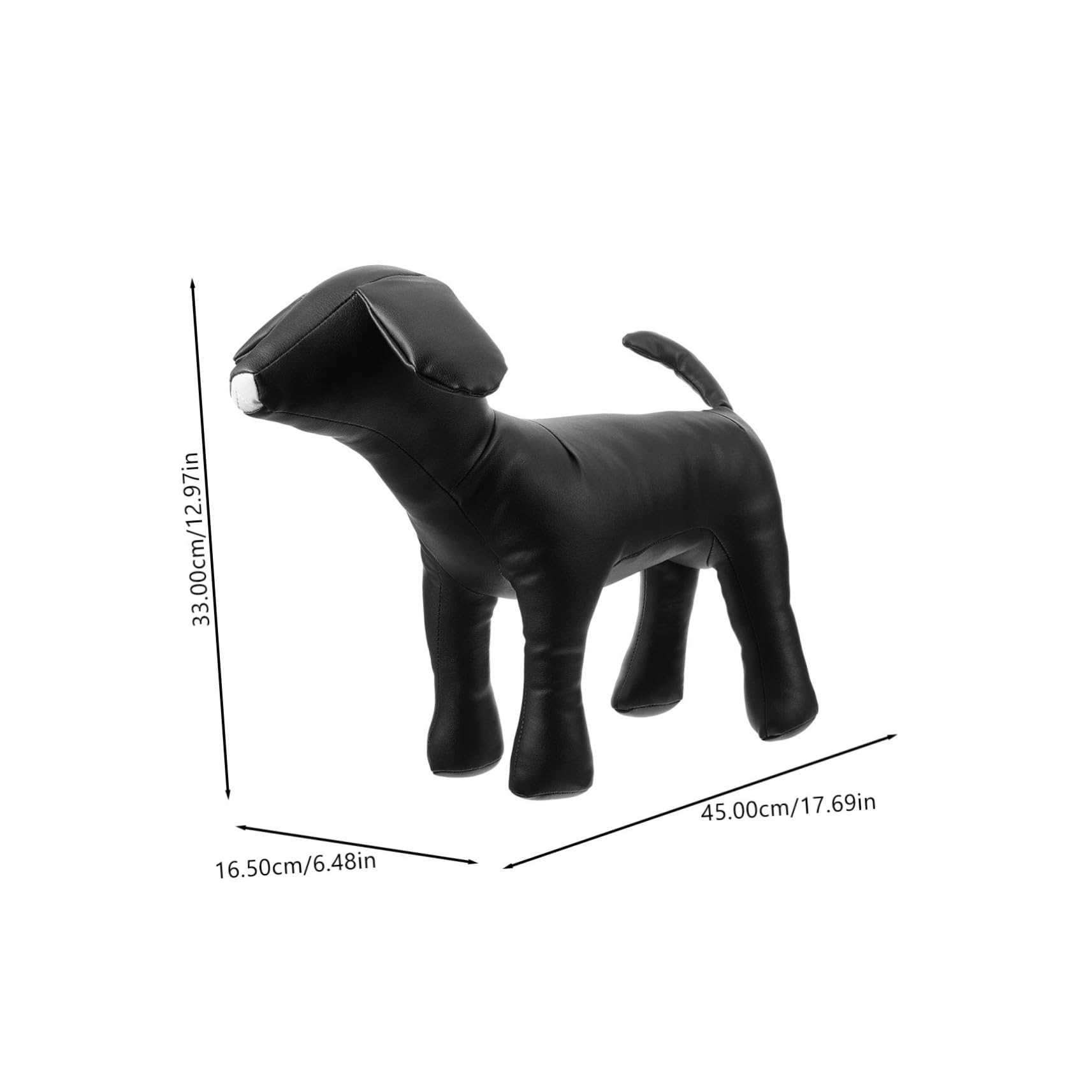 Mannequin de Chien en Cuir PU Noir pour Vêtements d'animaux, Modèle Polyvalent et Facile à Nettoyer, pour Présentation et Exposition de Produits Canins