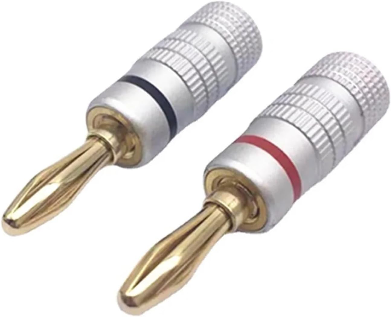 4/8/12/50PCS Banana for Speaker Cable 4MM 24K Gold-Plated Dual Screw Lock Speaker Wire Connector(6 Pieces)
