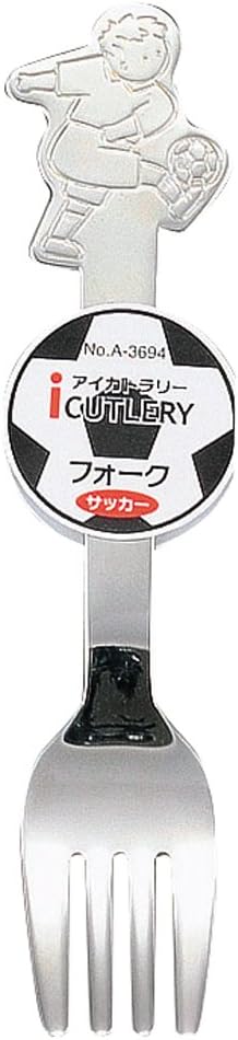 Pearl Metal A-3694 Stainless Steel Fork, Soccer Eye Cutlery, Made in Japan