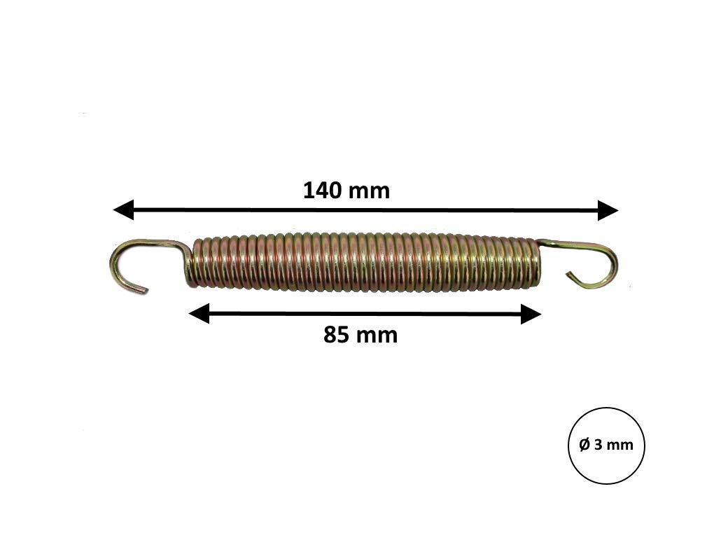 walexo Trampolinfedern (Zugfedern) – rostfreier Stahl, doppelt beschichtet – Ø 3 mm – Länge 140 mm – Verschiedene Mengen erhältlich