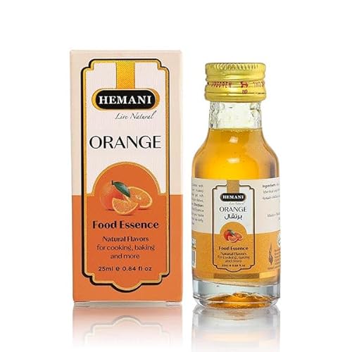 Hemani Orange Food Essence 25mL - Alcohol-Free Orange Flavoring for Baking, Drinks & Desserts | Halal Certified | Since 1949