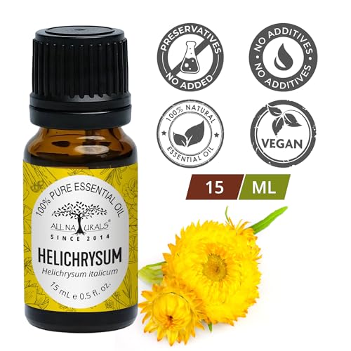 Image of All Naturals - Helichrysum Essential Oil (10ml) | Pure & Therapeutic Grade Helichrysum | Organic Essential Oil for Skincare | Soothing Aromatherapy | Essential Oil For Home Fragrance