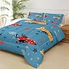 lneffble Kids Aeroplane Comforte Set Twin，Blue Airplane Bedding for Boys，Cute Star Quilt Pattern，Cute Bedroom Decor for Kids，1 Comforter 2 Pillow Cases #1