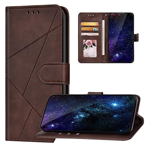 Kompatibel med mobilskal Samsung Galaxy S7 skal läder, Galaxy S7 vikbart fodral mobilväska geometriskt mönster PU väska läder flip case läderfodral magnetisk plånbok skyddsfodral, svart