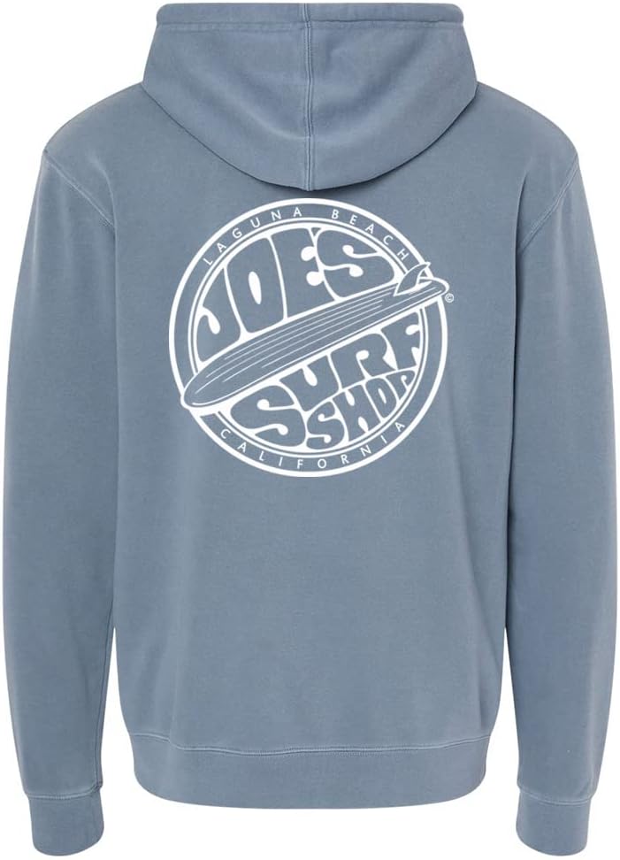 JOES SURF SHOP Fins Up Pigment-Dyed Hoodies -80/20 Cotton/Poly in Sizes XS-3XL