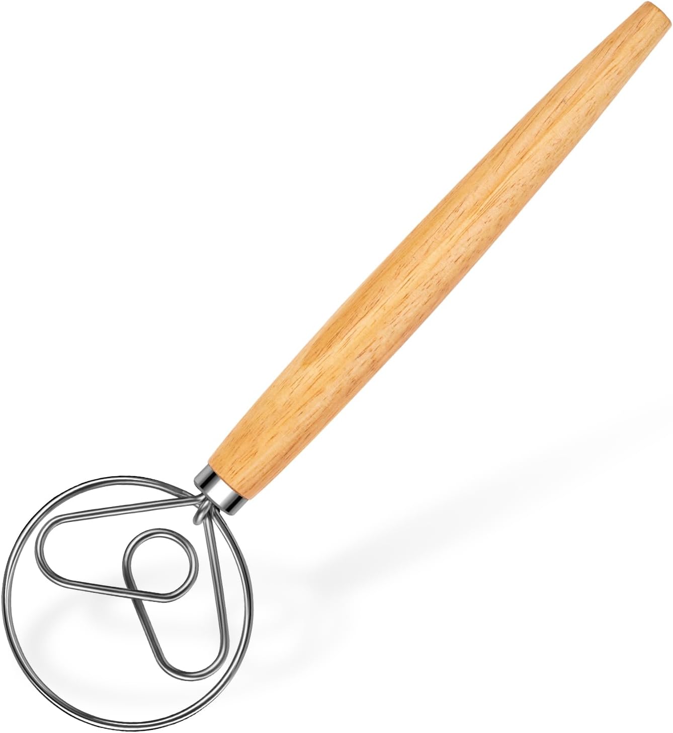 Danish Dough Whisk 13-Inch - Stainless Steel Bread Making Tool For Sourdough & Baking
