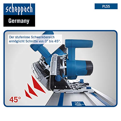 SCHEPPACH SET PL55 Tauchkreissäge mit Führungsschiene und 3in1 Absauganlage HD2P – Bild 7