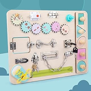 Montessori Busy Board for Toddlers, Toddler Busy Board, Wooden Sensory Toys, Preschool Learning Activities for Fine Motor Skills Educational Montessori Toys for Toddlers Kids 3+ Year Old