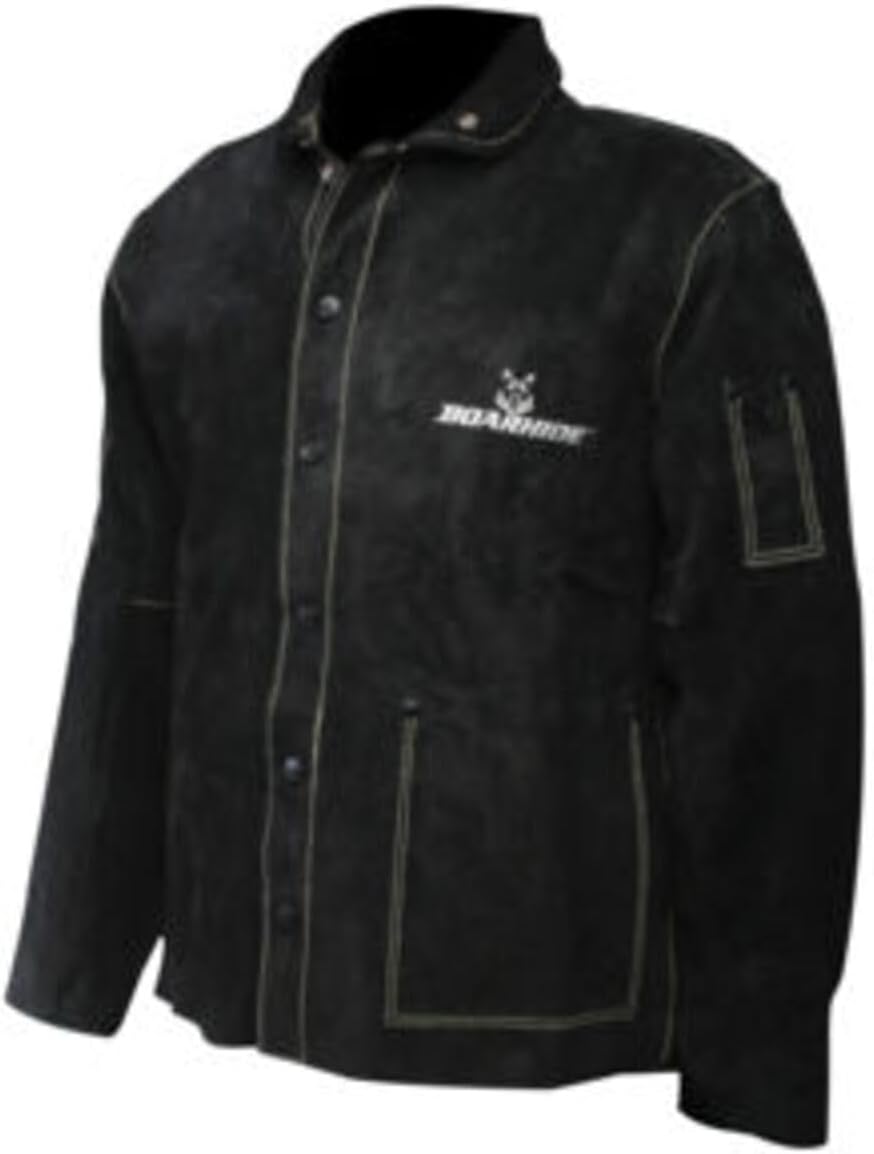 Caiman 30" Boarhide Welding Coat, Cut & Heat Resistant, Kevlar Sewn, Satin Lined Shoulders, Reinforced Stress Points, Vented Back, Gold, 3X-Large (3030-8)