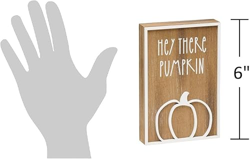 Collins Painting Letrero de madera con texto en inglés "Hey There Pumpkin" - Letreros de madera de otoño para otoño