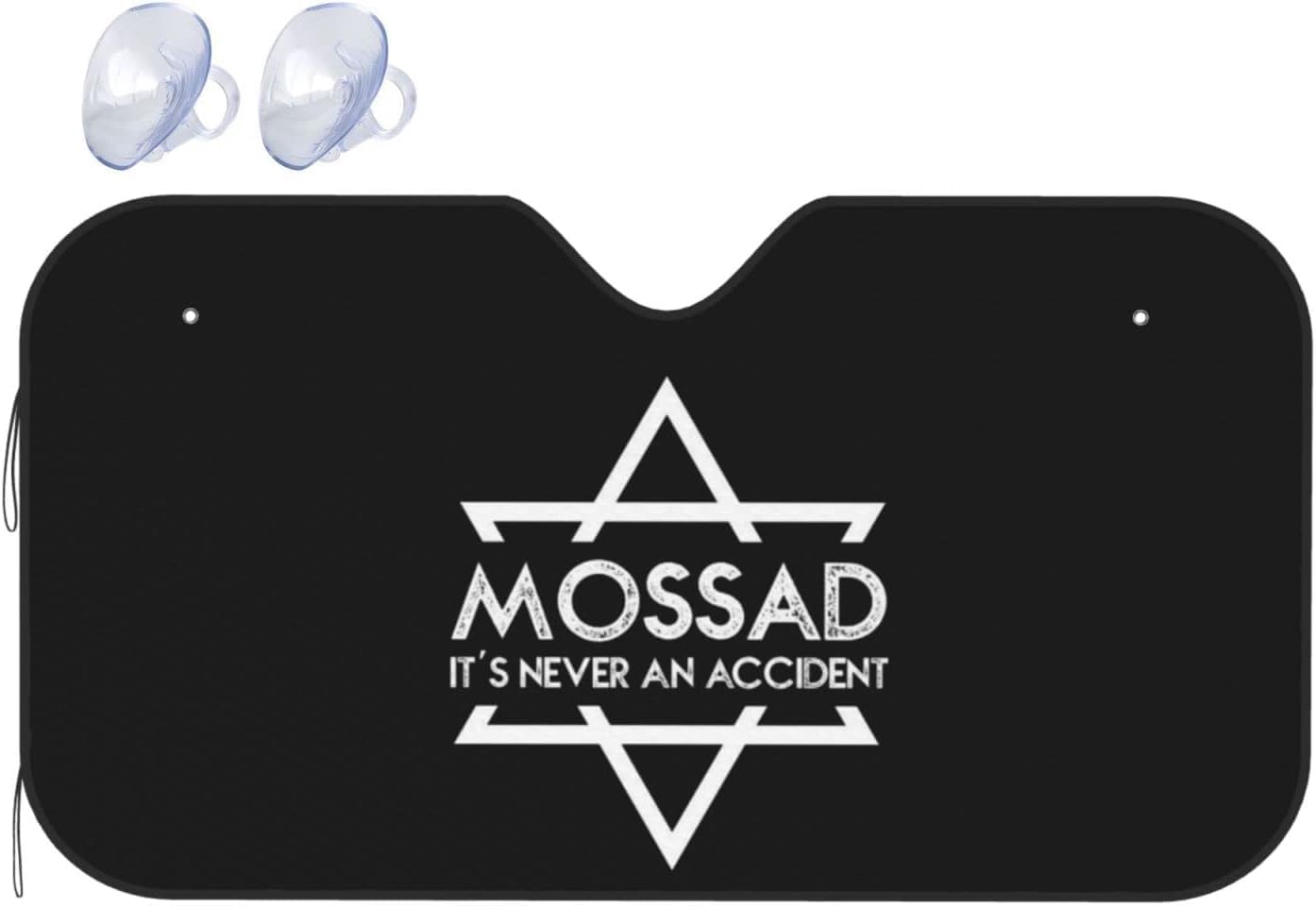 Mossad It's Never an Accident Car Windshield Sun Shade Keep Your Vehicle Cool, for SUV Cars Trucks Universal Sun Shade