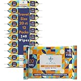 ALTA + Alcohol Free Hand Sanitizing Wipes, Travel Size, 20 Wipes, 12 Packs, Total 240 Pieces