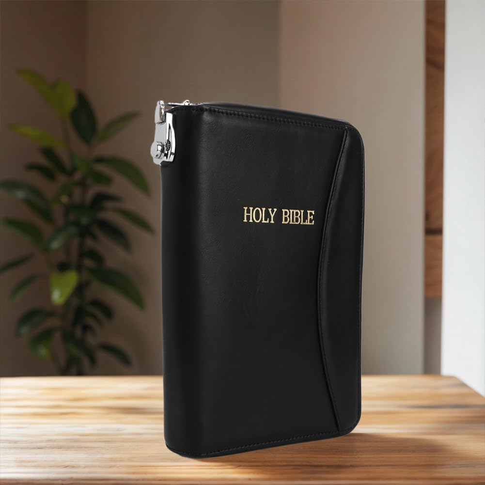 Lockable Soft Pistols Case Concealed Carry Holster Holy Bible Leather Bags for 9mm Glocks42 43 Guns Storage