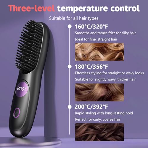 Plancha de Pelo Portátil Recargable Go Brush Pro Negra miniatura 6