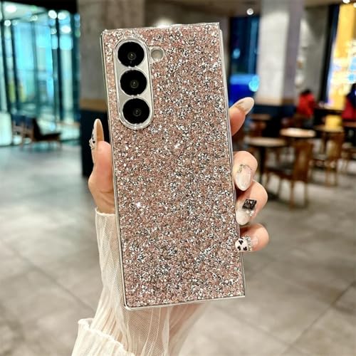 Coque Samsung Z Fold 5 diamant électrolytique rose antichoc à strass