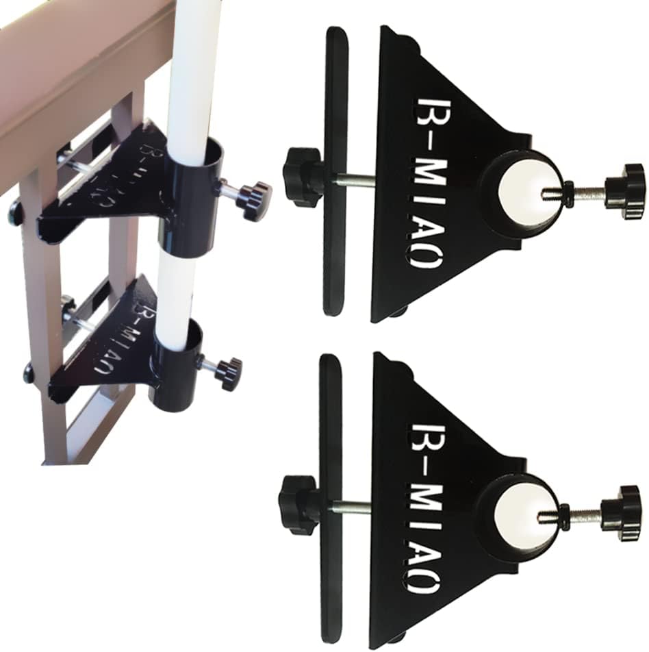 Heavy Duty Metal Patio Umbrella Holder Clamp - Adjustable Outdoor Parasol Base Stand Bracket for Deck Railing Mount, Attaches to Railing Maximizing Patio Space, 2PCS