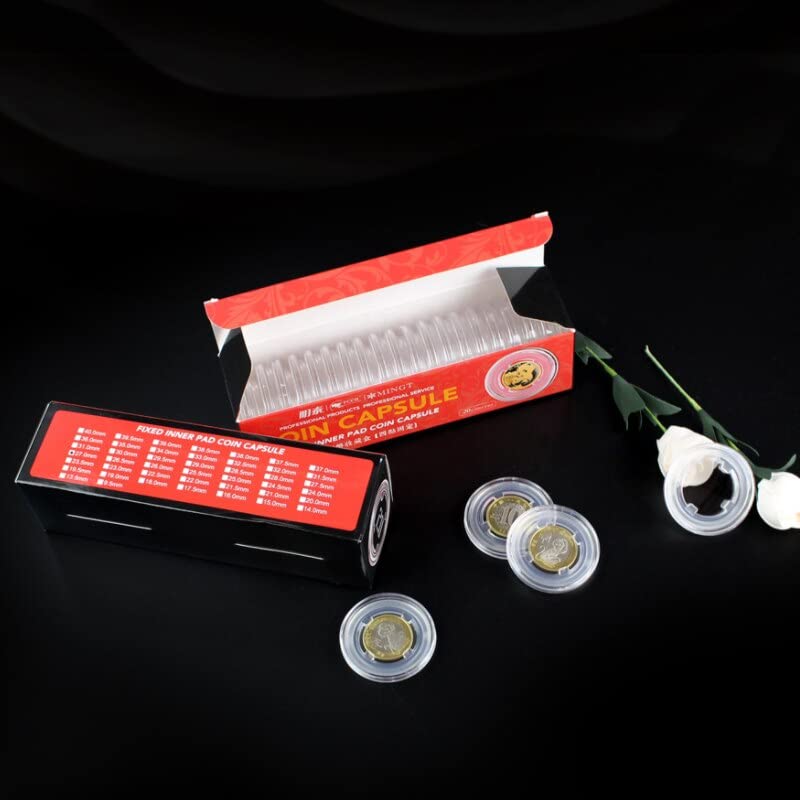 Coin Capsules with Floating Gasket (20 Pieces, Transparent) (28MM)
