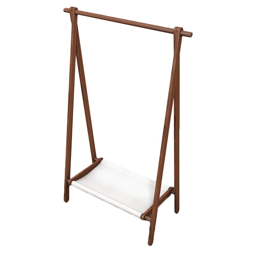 Nussbaum Garderobe Top Kleiderstange Unteres Stofftaschen-Lagerregal Leicht zusammenzubauen Bodenständig Zur Aufbewahrung von Mänteln, Hüten, Schuhen und Taschen (Size : 75 * 45 * 148cm)