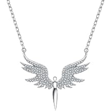 Vintage Alloy Adjustable Rhinestones Crystal Angel Wings Chain Necklace Jewelry Choker For Woman silver