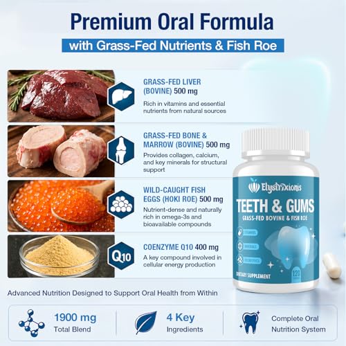 Gum Restore, Gum Repair for Receding Gums – Oral Health Formula with 3B CFU Oral Probiotics, Calcium & Phosphorus, Vitamins D3, K2 & C, Supports Tooth Remineralization, Oral Balance & Fresh Breath — view 5