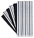 Premium Kitchen Towels (16”x 26”, 6 Pack) | Large Cotton Kitchen Hand Towels | Popcorn Striped Design | Dish Towels | 430 GSM Highly Absorbent Tea Towels Set with Hanging Loop | Black