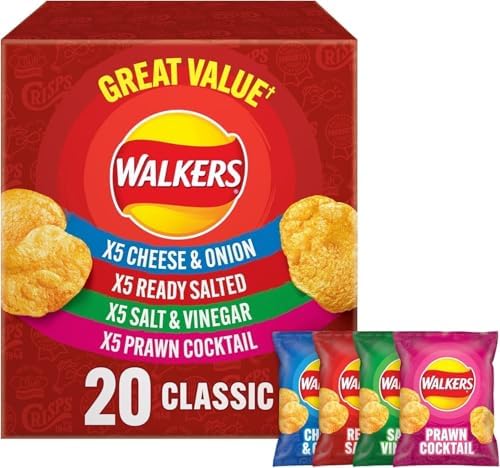 Walkers Classic Variety Crisps Multipack – 20 x 25g Snack Bags – Ready ...