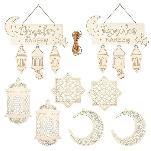 Suspensions bois Ramadan : 8 baubles pour plaque islam