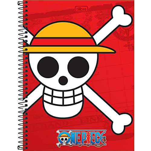 Caderno Espiral Capa Dura Universitário 1 Matéria One Piece 80 Folhas - Caveira - Tilibra
