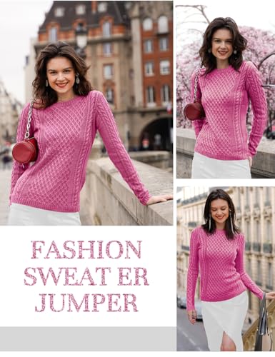 Image of v28 Women Crew Neck Knit Stretchable Elasticity Long Sleeve Sweater Jumper Pullover